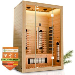 Artsauna Infrarotkabine Kiruna130 Premium mit Vollspektrum- & Flächenstrahler, 2 Person, LED Farblicht & Glastür, Infrarotsauna Sauna Artsauna Infrarotkabine Kiruna130 Premium mit Vollspektrum- & Flächenstrahler, 2 Person, LED Farblicht & Glastür, Infrarotsauna Sauna