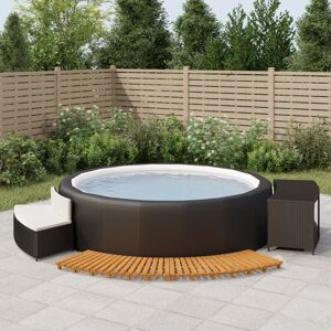 Whirlpool-umrandung Schwarz Poly-rattan Und Massivholz Akazie - Vidaxl Whirlpool-umrandung Schwarz Poly-rattan Und Massivholz Akazie - Vidaxl