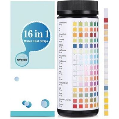 OEM 16 En 1 Bandelette Piscine Et Spa, 100 Testeur Ph Piscine, Bandelette Test Piscine, Testeur Piscine Pour Tester La Dureté, L'Alcalinité Totale, Le Chlore Libre, Le Brome, Le Ph Et Plus OEM 16 En 1 Bandelette Piscine Et Spa, 100 Testeur Ph Piscine, Bandelette Test Piscine, Testeur Piscine Pour Tester La Dureté, L'Alcalinité Totale, Le Chlore Libre, Le Brome, Le Ph Et Plus
