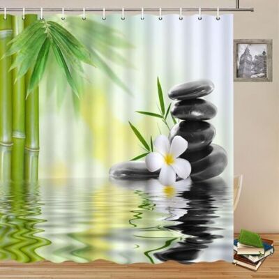 SANS MARQUE 120x180cm Eau Spa Rideau De Douche Vert Bambou Feuilles Orchidée Fleur Zen Méditation Basalte Pierres Floral Für Salle De Bains Polyester Mit Häkeln SANS MARQUE 120x180cm Eau Spa Rideau De Douche Vert Bambou Feuilles Orchidée Fleur Zen Méditation Basalte Pierres Floral Für Salle De Bains Polyester Mit Häkeln