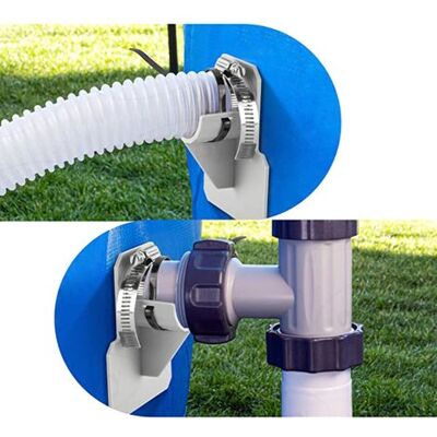HEAT Set Mit 2 Poolschlauchhalterungen, Schlauchschellen, Poolzubehör HEAT Set Mit 2 Poolschlauchhalterungen, Schlauchschellen, Poolzubehör