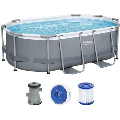 Bestway Frame Pool 305 X 200 X 84 Cm Ovaler Pool Mit Kartuschenfilteranlage Bestway Frame Pool 305 X 200 X 84 Cm Ovaler Pool Mit Kartuschenfilteranlage