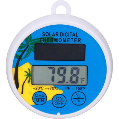 HEAT Solarthermometer Mit Anzeige Von Minimaler Und Maximaler Wassertemperatur – Digitales Thermometer Für Schwimmbad, Whirlpool HEAT Solarthermometer Mit Anzeige Von Minimaler Und Maximaler Wassertemperatur – Digitales Thermometer Für Schwimmbad, Whirlpool