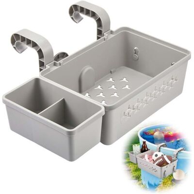 OEM Das Pool-aufbewahrungskorb-set Beinhaltet Einen Poolkorb Aus Kunststoff, Einen Becherhalter Und Multifunktionales Poolzubehör, Das Für Aufstellpools Geeignet Ist (grau). OEM Das Pool-aufbewahrungskorb-set Beinhaltet Einen Poolkorb Aus Kunststoff, Einen Becherhalter Und Multifunktionales Poolzubehör, Das Für Aufstellpools Geeignet Ist (grau).