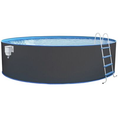 NO BRAND Steinbach Stahlwand Swimming Pool Set 'nuovo Rund', Anthrazit, Ø 550 X 120 NO BRAND Steinbach Stahlwand Swimming Pool Set 'nuovo Rund', Anthrazit, Ø 550 X 120