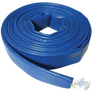 Suinga - flachschlauch 40 mm 100 Meter für Wasserableitung, Polyester, pvc, blauer Gummi, flachgelegt, für Feuer und Pools (1 1/2 Zoll)