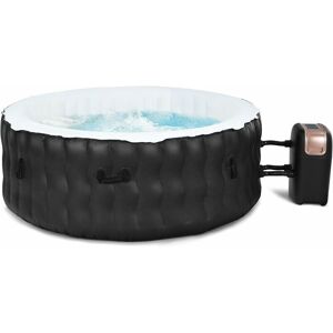 GOPLUS Aufblasbarer Whirlpool für 2-4 Personen, Indoor & Outdoor Beheitzter Pool mit 108 Massagedüsen, Filtersystem, Abdeckung, Whirlpool für Bubble Spa,