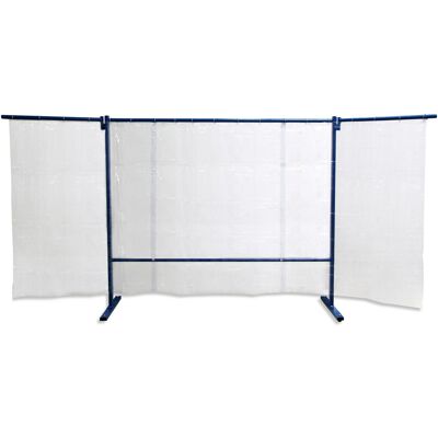 Schweißerschutzwand 3-teilig Mit Folienvorhang Glasklar (57254) - Elmag Schweißerschutzwand 3-teilig Mit Folienvorhang Glasklar (57254) - Elmag