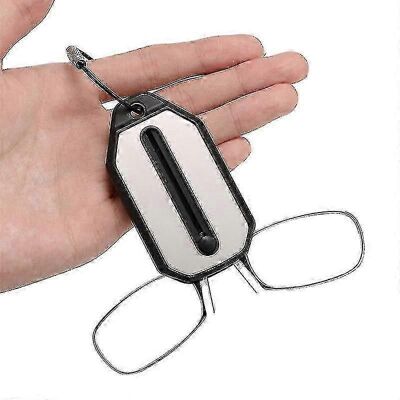 TRUVO Praktische Lesebrille Mit Mini-nasenclip Und Schlüsselring + Etui, Thinoptics-stil (verstärktes 3.00) TRUVO Praktische Lesebrille Mit Mini-nasenclip Und Schlüsselring + Etui, Thinoptics-stil (verstärktes 3.00)