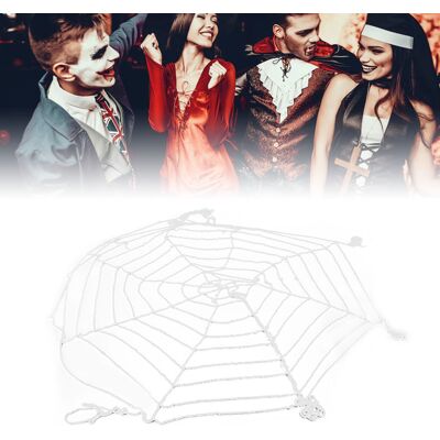 JUTE Spinnennetz-dekoration Für Halloween (für Drinnen Und Draußen), Rundes Netz Mit 9 Ringen, 3,6 Meter, Weiß JUTE Spinnennetz-dekoration Für Halloween (für Drinnen Und Draußen), Rundes Netz Mit 9 Ringen, 3,6 Meter, Weiß
