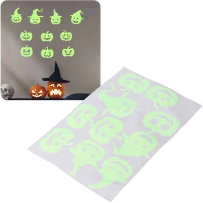 JUTE Fluoreszierende Halloween-wandaufkleber: Vampir, Fledermaus, Hexe, Kürbis, Geist, Stachelauge JUTE Fluoreszierende Halloween-wandaufkleber: Vampir, Fledermaus, Hexe, Kürbis, Geist, Stachelauge