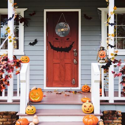 JUTE Halloween-dekorationen Für Zuhause, „happy Halloween“-dekorationen, Türschilder, Willkommensschilder In Spinnennetzform, Schwarz Mit Schleifen JUTE Halloween-dekorationen Für Zuhause, „happy Halloween“-dekorationen, Türschilder, Willkommensschilder In Spinnennetzform, Schwarz Mit Schleifen