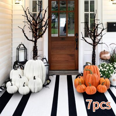 HEAT 7-teiliges Set Künstlicher Kürbismodelle Zur Tischdekoration Für Thanksgiving Und Halloween HEAT 7-teiliges Set Künstlicher Kürbismodelle Zur Tischdekoration Für Thanksgiving Und Halloween