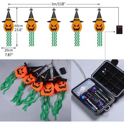 HEAT Halloween-led-lichter, Kürbis-hängelampe, Geisterlampe, Halloween-party-kostüm, Zauberhut-lampe, Heimbar-dekoration HEAT Halloween-led-lichter, Kürbis-hängelampe, Geisterlampe, Halloween-party-kostüm, Zauberhut-lampe, Heimbar-dekoration
