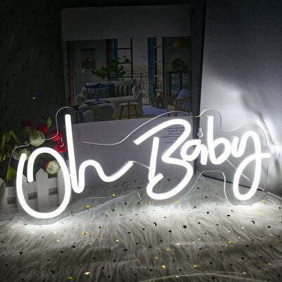 JUTE Usb-betriebene Neonleuchte „oh Baby“, Schriftzug „oh Baby“, Dekoration Für Hochzeiten, Feste, Partys, Geburtstage, Babypartys, Weißes Licht JUTE Usb-betriebene Neonleuchte „oh Baby“, Schriftzug „oh Baby“, Dekoration Für Hochzeiten, Feste, Partys, Geburtstage, Babypartys, Weißes Licht