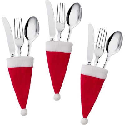 HEAT Besteckhalter Aus Gebürstetem Stoff Im Weihnachtsmann-kostüm, Robust, Für Messer, Gabel Und Essstäbchen, Dekoration Für Partys, Hochzeiten, Esstisch HEAT Besteckhalter Aus Gebürstetem Stoff Im Weihnachtsmann-kostüm, Robust, Für Messer, Gabel Und Essstäbchen, Dekoration Für Partys, Hochzeiten, Esstisch