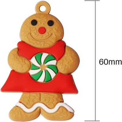 HEAT 6-teiliges Set Lebkuchenmann-ornamente, Traditionelle Lebkuchenmann-puppen, Hängender Weihnachtsbaumschmuck, Festtagsdekoration HEAT 6-teiliges Set Lebkuchenmann-ornamente, Traditionelle Lebkuchenmann-puppen, Hängender Weihnachtsbaumschmuck, Festtagsdekoration