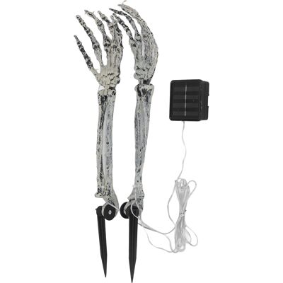 HEAT Paar Lichterketten Mit Skelettarm-motiv, Solarpanel, Led-kupferdraht, Gruselige Hände Für Leuchtende Halloween-dekorationen HEAT Paar Lichterketten Mit Skelettarm-motiv, Solarpanel, Led-kupferdraht, Gruselige Hände Für Leuchtende Halloween-dekorationen