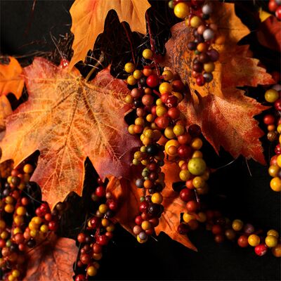 HEAT Ahornblattkranz, Türhänger, Erntedankkranz, Halloween-rankenornament HEAT Ahornblattkranz, Türhänger, Erntedankkranz, Halloween-rankenornament