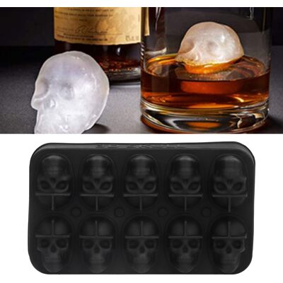 JUTE Totenkopf-eiswürfelform Aus Schwarzem Opp (10 Stück), Halloween-serie JUTE Totenkopf-eiswürfelform Aus Schwarzem Opp (10 Stück), Halloween-serie