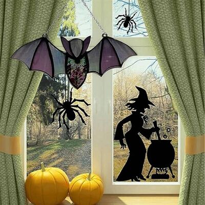 JUTE Neue Halloween-dekorationsaccessoires Für Spukhäuser: Bunte, Hängende Fledermäuse Aus Grünem Acryl. JUTE Neue Halloween-dekorationsaccessoires Für Spukhäuser: Bunte, Hängende Fledermäuse Aus Grünem Acryl.