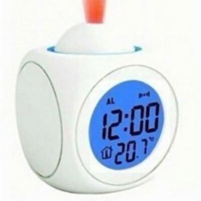 HEAT Multifunktions-tischuhr Mit Projektor, Usb-ladefunktion, Led-beleuchtung Und Sprachausgabe, Projektionswecker Für Schlafzimmer, Weiß HEAT Multifunktions-tischuhr Mit Projektor, Usb-ladefunktion, Led-beleuchtung Und Sprachausgabe, Projektionswecker Für Schlafzimmer, Weiß