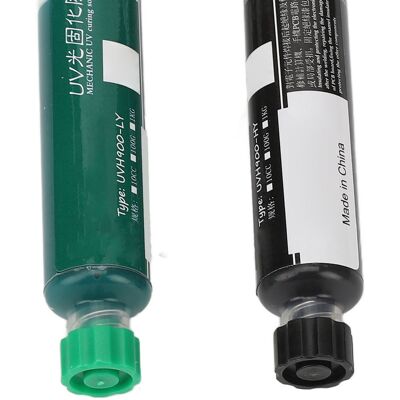 HEAT 2 Stück Uv-härtende Lötstoppmaske Für Leiterplatten Und Bga-verbundplatten, Reparaturtinte, Schwarz Und Grün HEAT 2 Stück Uv-härtende Lötstoppmaske Für Leiterplatten Und Bga-verbundplatten, Reparaturtinte, Schwarz Und Grün
