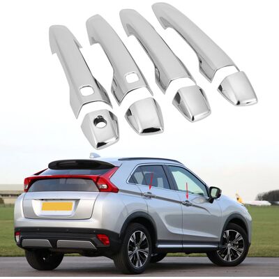 HEAT Abs-außentürgriffe Für Mitsubishi Eclipse Cross (2017–2019), Chromleiste, 8-teiliges Set, Schutz Und Stil HEAT Abs-außentürgriffe Für Mitsubishi Eclipse Cross (2017–2019), Chromleiste, 8-teiliges Set, Schutz Und Stil