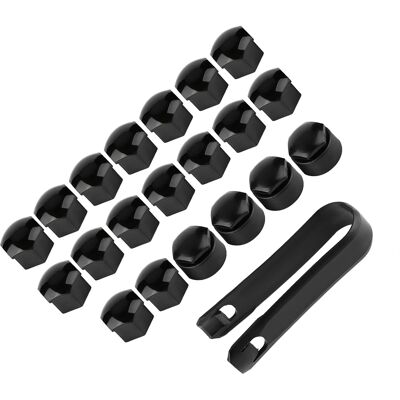 HEAT 20 Stück 17 Mm Radmuttern-diebstahlsicherungs-abdeckungen, Nabenschutz-schraubkappen, Schwarzes Set HEAT 20 Stück 17 Mm Radmuttern-diebstahlsicherungs-abdeckungen, Nabenschutz-schraubkappen, Schwarzes Set