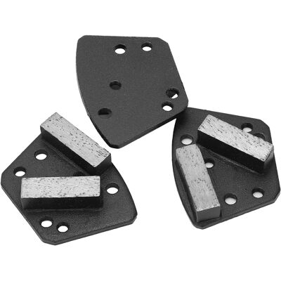 HEAT 3 Stück Diamantschleifschuhe, Trapezförmig, Zum Betonschneiden, 6-loch, Gerade Zähne, Schwarz, 16 HEAT 3 Stück Diamantschleifschuhe, Trapezförmig, Zum Betonschneiden, 6-loch, Gerade Zähne, Schwarz, 16