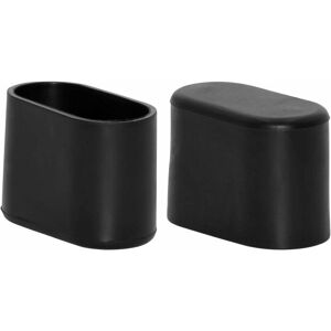 100er-Pack Ovale Stuhlbeinkappen aus Kunststoff, Hartsteifes Pp 25 x 50 mm (1' x 2'), Schwarz - Minkurow