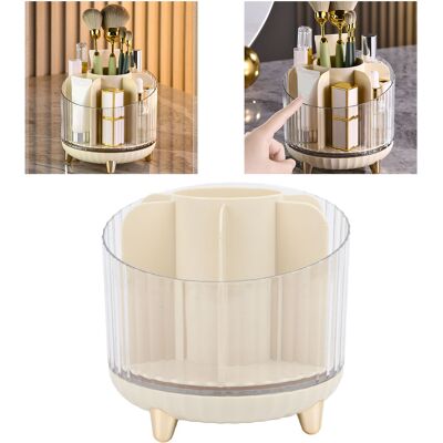 JUTE Aufbewahrungsröhrchen Für Make-up-pinsel, Große Aufbewahrungsbox Für Lippenstifte Und Kosmetikartikel, Transparenter, Drehbarer Halter Für Augenbrauenstifte, Ablage, Cremeweiß JUTE Aufbewahrungsröhrchen Für Make-up-pinsel, Große Aufbewahrungsbox Für Lippenstifte Und Kosmetikartikel, Transparenter, Drehbarer Halter Für Augenbrauenstifte, Ablage, Cremeweiß