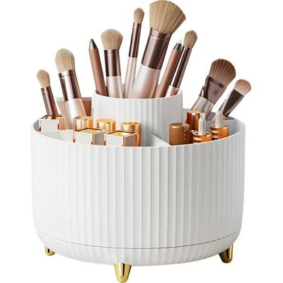 OEM Make-up-organizer Mit Großem Fassungsvermögen, 360° Drehbar, Aufbewahrung Für Make-up-pinsel Mit 5 Fächern, Für Schminktisch, Badezimmer, Schlafzimmer (weiß) OEM Make-up-organizer Mit Großem Fassungsvermögen, 360° Drehbar, Aufbewahrung Für Make-up-pinsel Mit 5 Fächern, Für Schminktisch, Badezimmer, Schlafzimmer (weiß)
