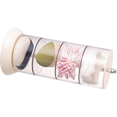 JUTE Mehrschichtiger, Drehbarer Tischständer, Staubdicht Und Atmungsaktiv Für Make-up-schwämme, Weiß - 4-lagige, Drehbare Puderbox. JUTE Mehrschichtiger, Drehbarer Tischständer, Staubdicht Und Atmungsaktiv Für Make-up-schwämme, Weiß - 4-lagige, Drehbare Puderbox.