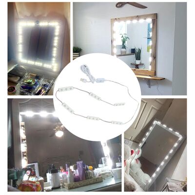 JUTE Led-beleuchteter Kosmetikspiegel, Dimmbare Usb-touch-frontleuchte, Zusatzbeleuchtung Für Make-up Und Schönheitsbehandlungen. JUTE Led-beleuchteter Kosmetikspiegel, Dimmbare Usb-touch-frontleuchte, Zusatzbeleuchtung Für Make-up Und Schönheitsbehandlungen.