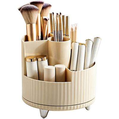 JUTE Luxuriöser, Bohrfreier Schreibtisch-organizer Für Kosmetik- Und Hautpflegeprodukte, Mit Fächern, Großem Fassungsvermögen, Drehbarer Make-up-aufbewahrungsbox, Cremeweiß. JUTE Luxuriöser, Bohrfreier Schreibtisch-organizer Für Kosmetik- Und Hautpflegeprodukte, Mit Fächern, Großem Fassungsvermögen, Drehbarer Make-up-aufbewahrungsbox, Cremeweiß.