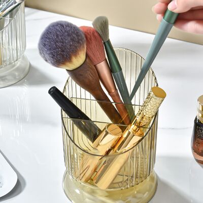 JUTE Transparenter, Ovaler Make-up-pinselhalter Mit Großem Fassungsvermögen, Tragbare Aufbewahrungsbox Für Pinsel, Lippenstift, Augenbrauenstift, Lidschattenpinsel, Staubdichten Stift, Luxuriös, Goldfarben JUTE Transparenter, Ovaler Make-up-pinselhalter Mit Großem Fassungsvermögen, Tragbare Aufbewahrungsbox Für Pinsel, Lippenstift, Augenbrauenstift, Lidschattenpinsel, Staubdichten Stift, Luxuriös, Goldfarben