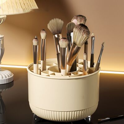 JUTE Drehbarer Aufbewahrungsbehälter Für Make-up-pinsel, Stiftehalter Für Den Schreibtisch, Aufbewahrungsbox Für Augenbrauenstifte Und Lidschatten, 21 Fächer JUTE Drehbarer Aufbewahrungsbehälter Für Make-up-pinsel, Stiftehalter Für Den Schreibtisch, Aufbewahrungsbox Für Augenbrauenstifte Und Lidschatten, 21 Fächer