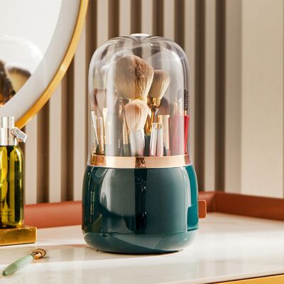 JUTE Luxuriöser, Multifunktionaler Aufbewahrungsbehälter Für Make-up-pinsel, Staubdichtes Make-up-etui Für Lippenstifte, Augenbrauenstifte, Kosmetikaufbewahrungsbox, Drehbarer Pinselhalter, Dunkelgrün. JUTE Luxuriöser, Multifunktionaler Aufbewahrungsbehälter Für Make-up-pinsel, Staubdichtes Make-up-etui Für Lippenstifte, Augenbrauenstifte, Kosmetikaufbewahrungsbox, Drehbarer Pinselhalter, Dunkelgrün.
