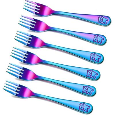 OEM 6-teiliges Kinderbesteck-set In Regenbogenfarben Sichere Kindergabeln Aus Edelstahl Kleine Metallgabeln Zum Selbstfüttern Silberfarbenes Geeignet OEM 6-teiliges Kinderbesteck-set In Regenbogenfarben Sichere Kindergabeln Aus Edelstahl Kleine Metallgabeln Zum Selbstfüttern Silberfarbenes Geeignet