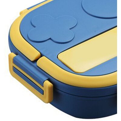 JUTE Tragbare Lunchbox Und Teller Aus Edelstahl 304 Für Kinder Und Babys, Roboterförmige Lunchbox Mit Griff, Zwei Fächer, Blau. JUTE Tragbare Lunchbox Und Teller Aus Edelstahl 304 Für Kinder Und Babys, Roboterförmige Lunchbox Mit Griff, Zwei Fächer, Blau.
