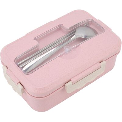 HEAT Isolierte Bento-box Mit Löffel Und Essstäbchen Für Erwachsene, Kinder Und Schüler (nordisches Rosa Lunchgeschirr) HEAT Isolierte Bento-box Mit Löffel Und Essstäbchen Für Erwachsene, Kinder Und Schüler (nordisches Rosa Lunchgeschirr)