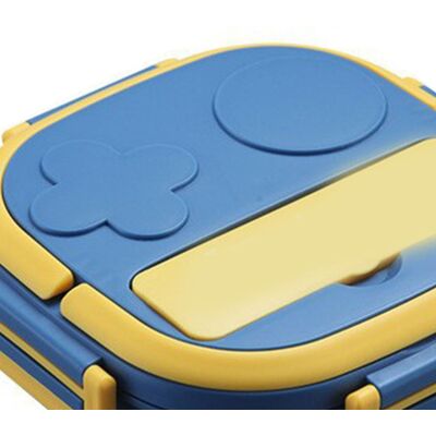 JUTE Tragbare Lunchbox/teller Aus Edelstahl 304 Für Kinder Und Babys, Roboterförmige Lunchbox Mit Griff, Drei Fächer, Blau. JUTE Tragbare Lunchbox/teller Aus Edelstahl 304 Für Kinder Und Babys, Roboterförmige Lunchbox Mit Griff, Drei Fächer, Blau.