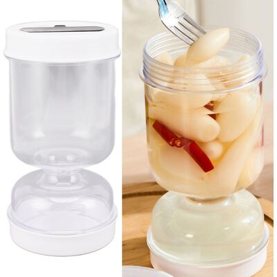 JUTE Kimchi-glas Mit Gabel Zum Trennen Der Trockenen Und Feuchten Teile, Luftdichtes Aufbewahrungsglas Für Küchenlebensmittel JUTE Kimchi-glas Mit Gabel Zum Trennen Der Trockenen Und Feuchten Teile, Luftdichtes Aufbewahrungsglas Für Küchenlebensmittel