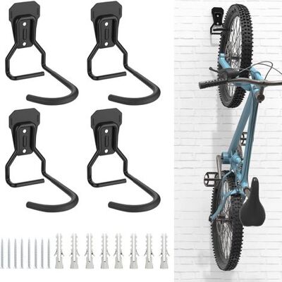 OEM 4er-set Fahrradhaken, Stabile, L-förmige Wandhalterung Aus Eisen, Praktischer Vertikaler Fahrradständer Für Garage Und Zuhause, Schwarz OEM 4er-set Fahrradhaken, Stabile, L-förmige Wandhalterung Aus Eisen, Praktischer Vertikaler Fahrradständer Für Garage Und Zuhause, Schwarz