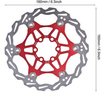 HEAT Plaquette De Frein Flottante Pour Vtt Ztto 160 Mm, 6 Boulons, Accessoire De Cyclisme (rouge) HEAT Plaquette De Frein Flottante Pour Vtt Ztto 160 Mm, 6 Boulons, Accessoire De Cyclisme (rouge)