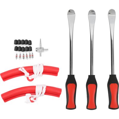 AUCO Reifenreparaturset Aus Eisen Mit Hebel Und Ventilschaft Für Motorrad Und Fahrrad, Abnehmbares Werkzeug AUCO Reifenreparaturset Aus Eisen Mit Hebel Und Ventilschaft Für Motorrad Und Fahrrad, Abnehmbares Werkzeug