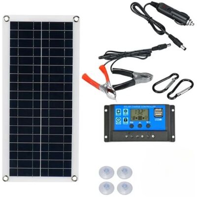 OEM Tragbares, Flexibles Solarpanel 12 V – 10–15 Watt – Inklusive 60-a-laderegler – Kompakte Größe: 43 X 20 Cm OEM Tragbares, Flexibles Solarpanel 12 V – 10–15 Watt – Inklusive 60-a-laderegler – Kompakte Größe: 43 X 20 Cm