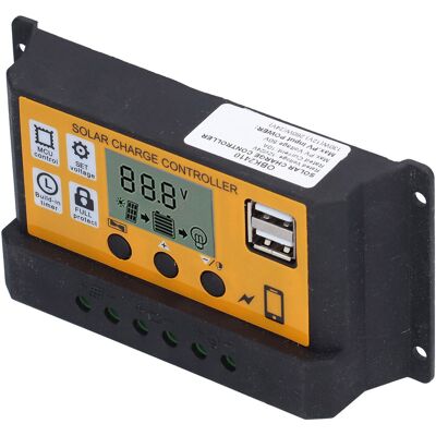 HEAT Solar-laderegler, Einstellbarer Photovoltaik-regler, Intelligenter Stromerzeugungsregler, 12 V/24 V, 10 A, Gelb HEAT Solar-laderegler, Einstellbarer Photovoltaik-regler, Intelligenter Stromerzeugungsregler, 12 V/24 V, 10 A, Gelb