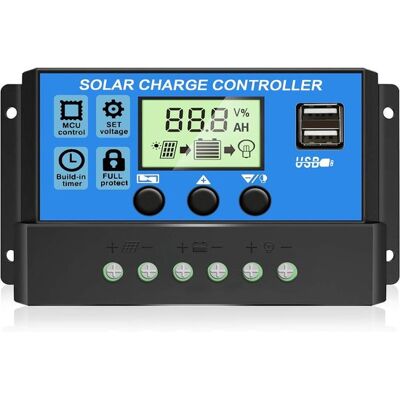OEM 30-a-solar-laderegler – 12-v-/24-v-solarpanel-laderegler – Mit Einstellbarem Lcd-display – Zwei Usb-anschlüssen – Timer-einstellungen – Laderegler OEM 30-a-solar-laderegler – 12-v-/24-v-solarpanel-laderegler – Mit Einstellbarem Lcd-display – Zwei Usb-anschlüssen – Timer-einstellungen – Laderegler